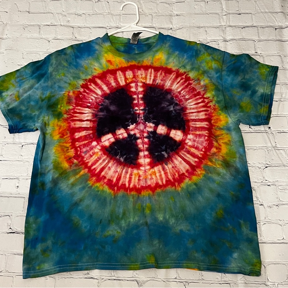 Handmade Tie Dyed peace sign shirt